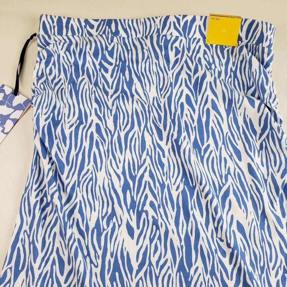 DVF x Target A Line Skirt Womens Large Blue Knit Midi Diane Von Furstenberg NEW - Picture 9 of 14